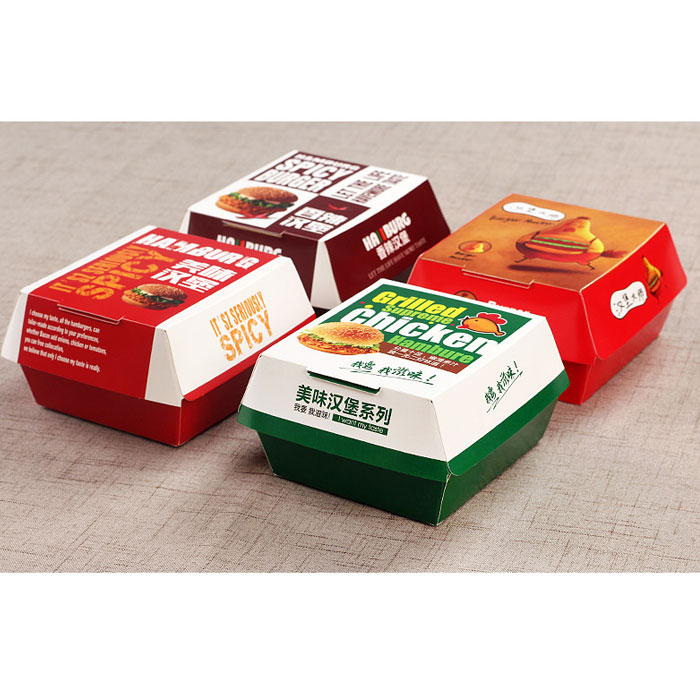 Disposable printing foldable food grade paper burger box
