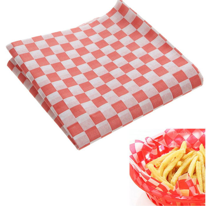 Red Checked Greaseproof Burger Wrap 