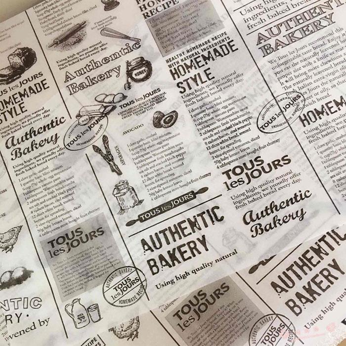 White Newspaper Print Greaseproof Paper Sheet