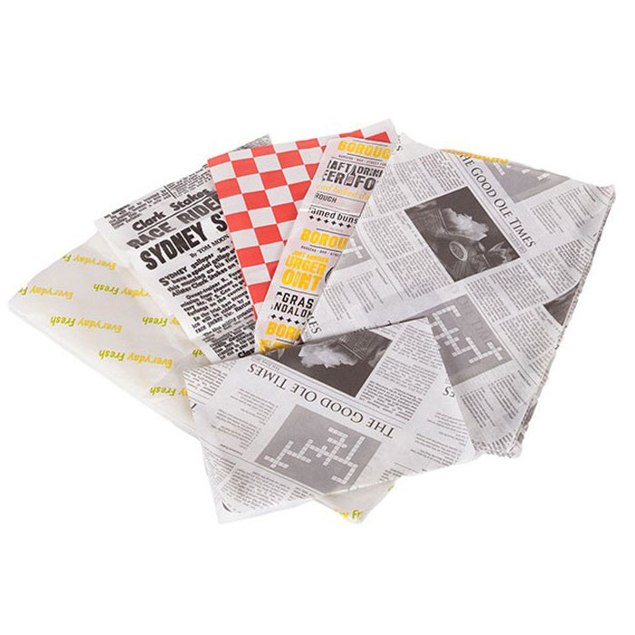 White Newspaper Print Greaseproof Paper Sheet